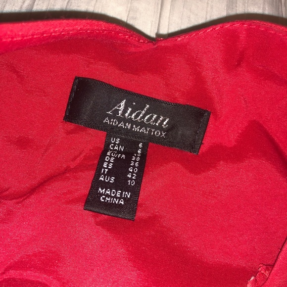 red open back long dress with slit - Picture 7 of 7